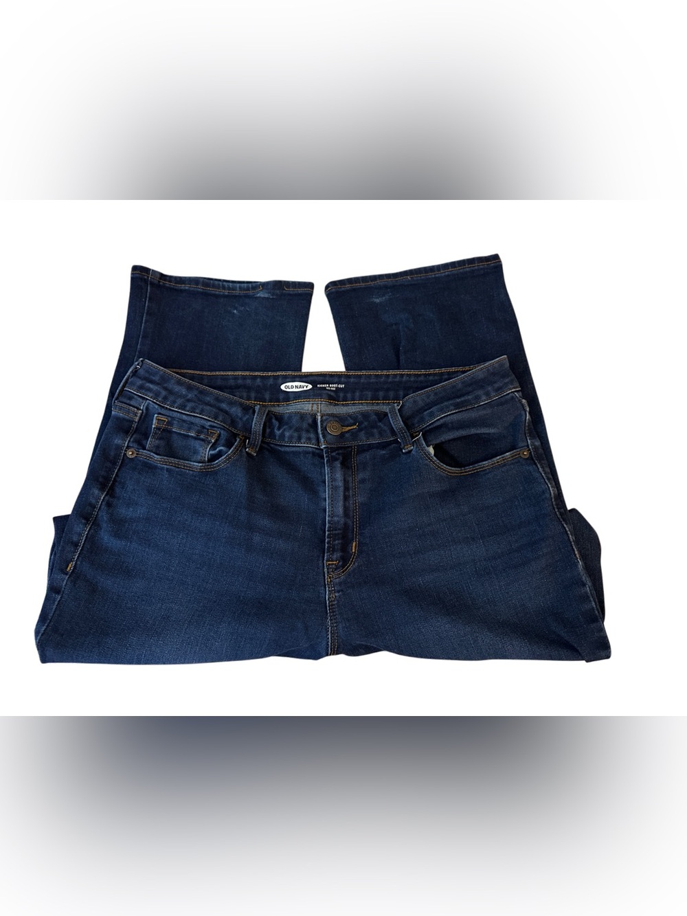 Old Navy Kicker Boot-Cut Mid-Rise Jeans Size 12 Dark Wash Stretch Denim